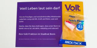 Ohstöpselkampagne Volt-Fraktion Bonn