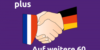 Eine französische und eine deutsche Hand begrüßen sich