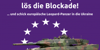 Bild mit Text "Deutschland, lös die Blockade!"