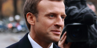 Emmanuel Macron at the ceremony of 11 November 2017 at the Clemenceau Statue