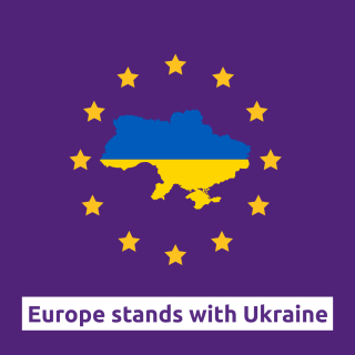 Image with Text "Europe stands with Ukraine