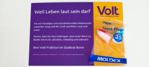 Ohstöpselkampagne Volt-Fraktion Bonn