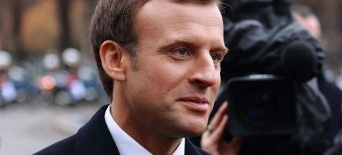 Emmanuel Macron at the ceremony of 11 November 2017 at the Clemenceau Statue