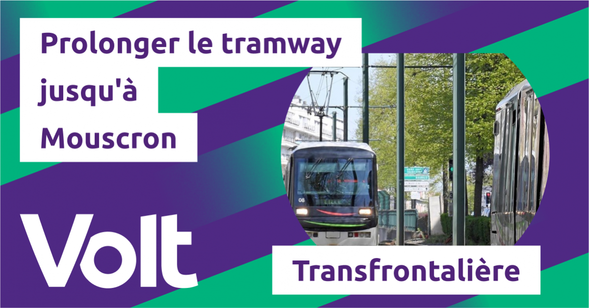 Volt Tourcoing - Prolonger le tramway jusqu'à Mouscron