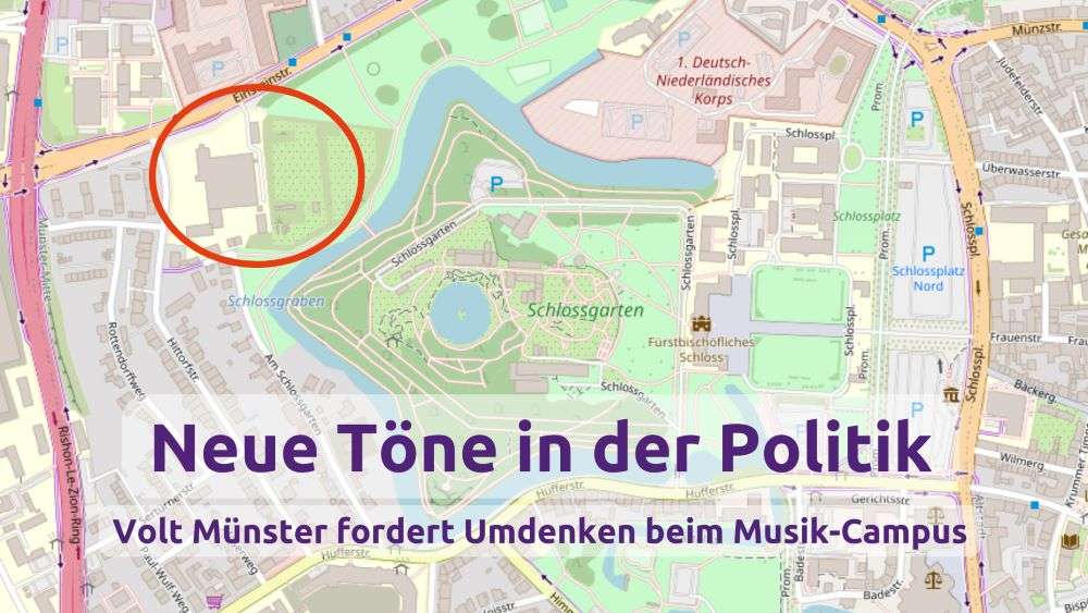 Karte zur Pressemitteilung zum geplanten Musik-Campus in Münster