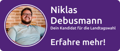 Button Direktkandidatur von Niklas Debusmann