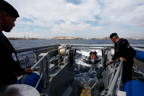 Photo of Frontex people on a ship