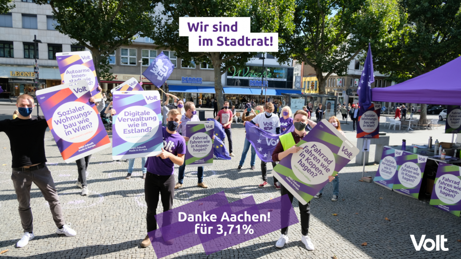 Wahlstand von Volt Aachen 2021